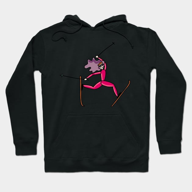 Freestyle women skiiers - winter sports - pink and purple Hoodie by Ipoole